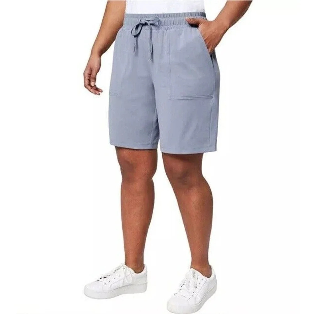 Mondetta Ladies' Active Bermuda Shorts Tradewinds Gray Size L NWT